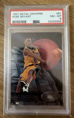 1997-98 Skybox Metal Universe Kobe Bryant #81 Lakers PSA 8 - Image 1