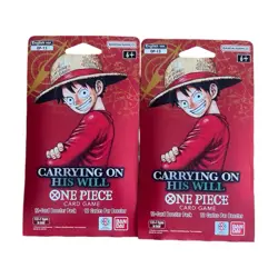 2x One Piece OP-13 Carrying On His Will Sleeved Booster Pack TWO PACKS - Image 1