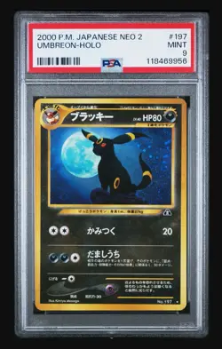 2000 POKEMON JAPANESE NEO 2 UMBREON HOLO 197 PSA 9 MINT - Image 1