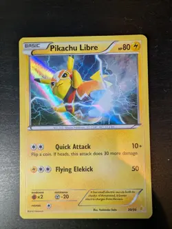 Pikachu Libre Pokemon TCG Card Rare Holo XY Trainer Kit 30/30 2016 NM - Image 1