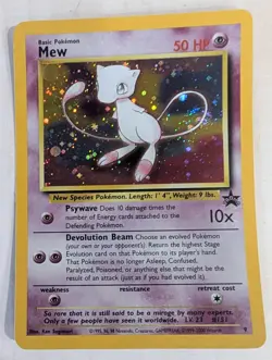 Pokemon Card Mew Holographic Black Star Promo #9 Card WOTC 1999-2000 - Image 2