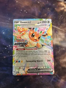 Eevee ex 075/131 Holo Promo Stamped Pokemon Prismatic Card NM - Image 1