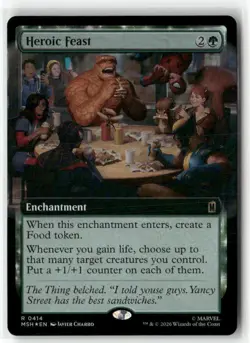 Heroic Feast (Extended Art) 414 Marvel Super Heroes Magic: The Gathering Foil NM - Image 1