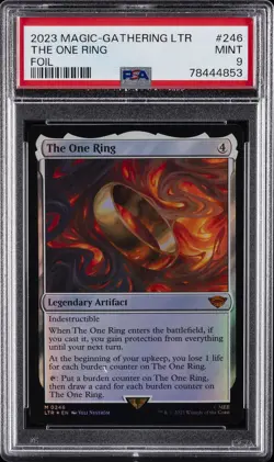 2023 MTG THE LORD OF THE RINGS: TALES OF MIDDLE-EARTH FOIL THE ONE RING PSA 9 - Image 1