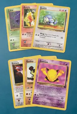 Pokemon TCG: Team Rocket Set Lot with Dratini, Regular, English, MP (6 Cards) - Image 1