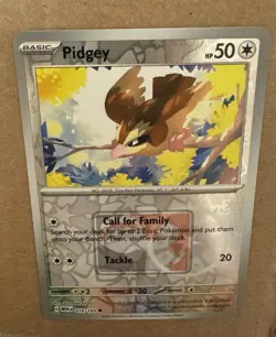 Pokemon 151 Pidgey 016/165 Reverse Holo Play! League Stamp Promo NM - Image 1