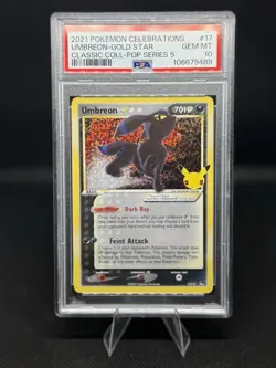 2021 Umbreon Gold Star Holo 17/17 Celebrations Classic Collection Pokemon PSA 10 - Image 1