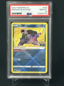 2022 POKEMON GO #018 RADIANT BLASTOISE PSA 10 - Image 1