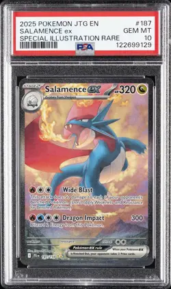 2025 POKEMON JTG EN-JOURNEY TOGETHER #187 SALAMENCE EX PSA 10 - Image 1