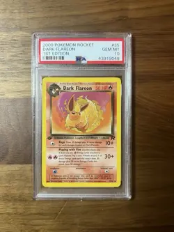 2000 POKEMON ROCKET 1ST ED #35 DARK FLAREON PSA 10 - Image 1