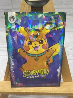 Pikachu as Scooby-Doo Cosplay Non- Pokemon Pop Culture Fan Art Trading Card - Image 2