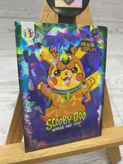 Pikachu as Scooby-Doo Cosplay Non- Pokemon Pop Culture Fan Art Trading Card - Image 3