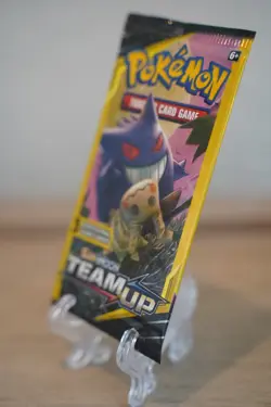 7.72g Pokemon TCG Team Up Mini Booster Pack 3 Card Gengar Mimikyu Art Sealed - Image 4