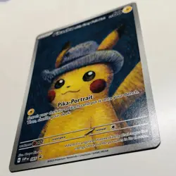 2023 Van Gogh Promo Pikachu SVP085 Grey Felt Hat English Pokemon Card - Image 3