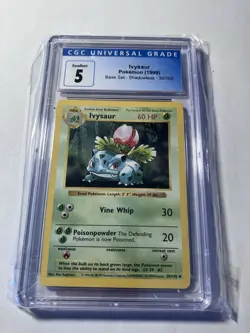 1999 Pokemon Base Set Shadowless Ivysaur 30/102 CGC 5 English Card - Image 1