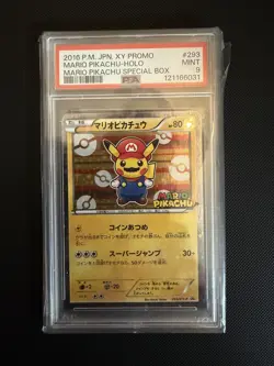 PSA 9 Mario Pikachu Special Box - 293/XY-P - Poncho Half Art - Japanese Pokemon - Image 1