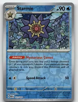STARMIE 121/165 RARE REVERSE HOLO 151 POKEMON NEAR MINT - Image 1
