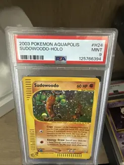 2003 POKEMON AQUAPOLIS #H24 SUDOWOODO-HOLO PSA 9. SWIRL - Image 1
