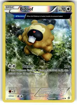 Bidoof 117/160 Uncommon Primal Clash Pokemon NM - Image 1