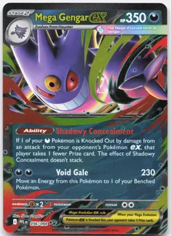 Mega Gengar ex 056/094 Double Rare Phantasmal Flames Pokemon Holo Near Mint - Image 1