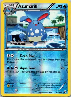 Azumarill 37/149 Uncommon Boundaries Crossed Pokemon Reverse Holo Lightly Played - Image 1