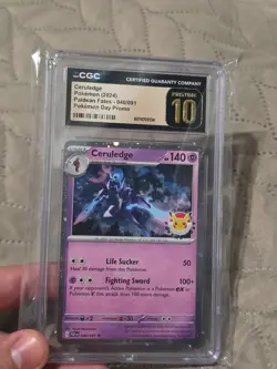 CGC Pristine 10 Ceruledge Pokemon Day Promo Cosmos Holo Paldean Fates 040/091 - Image 3