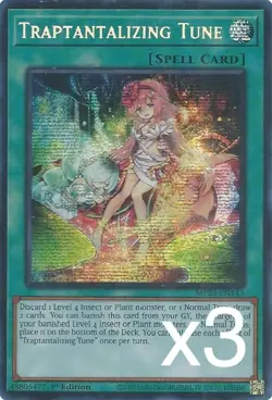 3X Yugioh Traptantalizing Tune MP25-EN143 Secret Rare 1st Edition NM - Image 1