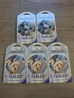 5x Fabled Sleeved Booster Packs New Sealed Disney Lorcana English - Image 1