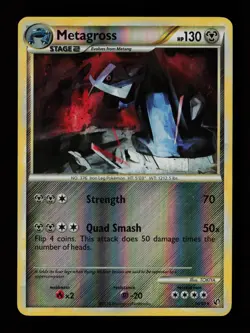 Metagross 18/90 Reverse Holo Rare HGSS Undaunted Pokemon Cards - Image 1