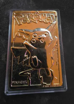 Pokemon 23 karat GoldPlated Trading Card 25 PIKACHU Burger King 1999 collectible - Image 1