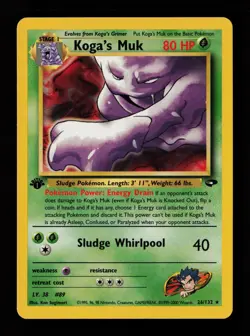 Koga's Muk 26/132 1st Edition Rare Gym Challenge Pokemon Cards - Image 1