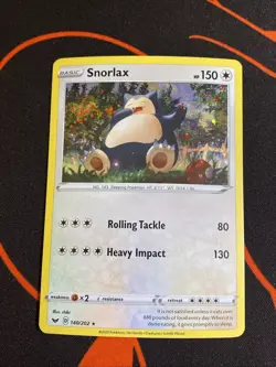 🌀 Pokemon SSH 140/202 - Sword & Shield Snorlax Cosmos Holo - HD Galaxy Swirl 🌀 - Image 2
