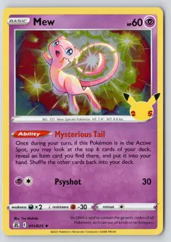 Mew 011/025 Rare Celebrations Holo Near Mint - Image 1