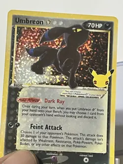 Pokemon NICE Umbreon Gold Star 17/17 Celebrations 25th Anniversary Rare NM/M - Image 4