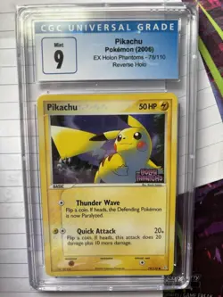 2006 POKEMON EX HOLON PHANTOMS #78 PIKACHU REVERSE FOIL CGC 9 Blue Label PSA TCG - Image 1