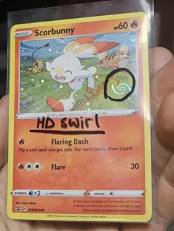 Scorbunny Black Star Promo SWSH244 HD Galaxy Swirl Holo Pokemon Card NM/LP 2022 - Image 1