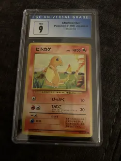 Pokemon Charmander No 004 Base Set Japanese Card Vintage CGC Grade 9 - Image 1