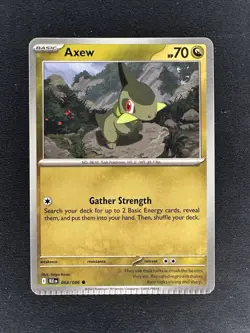 Pokemon TCG SV Black Bolt 068/086 Axew Common ERROR CRIMPED CARD Rare - Image 1