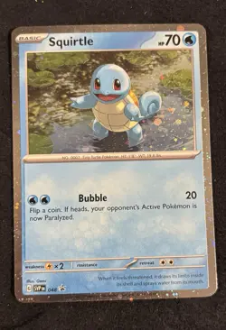 Pokemon TCG Scarlet & Violet Black Star Promo Squirtle #48 Cosmos Rare - Image 1