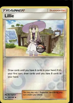 Pokemon Lillie 122/149 Sun Moon Base Set Reverse Holo Uncommon - Image 1