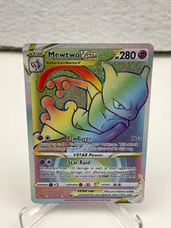 Pokemon Pokemon GO Mewtwo VSTAR 079/078 Rainbow Secret Rare NM - Image 1