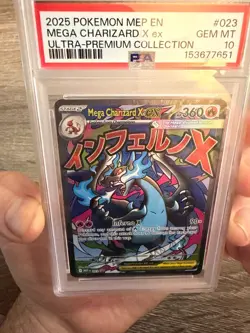 2025 POKEMON MEP EN-ME BLACK STAR PROMO #023 MEGA CHARIZARD X EX PSA 10 - Image 4