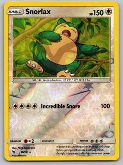 Snorlax Hidden Fates 50/68 Reverse Holo NM - Image 1