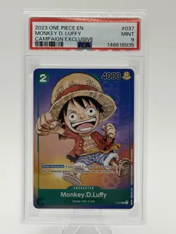 Monkey.D.Luffy Anime Expo 2023 P-037 One Piece Promotion Campaign Exclusive PSA9 - Image 1