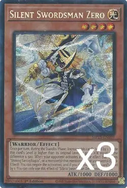3X Yugioh Silent Swordsman Zero MP25-EN059 Secret Rare 1st Edition NM - Image 1