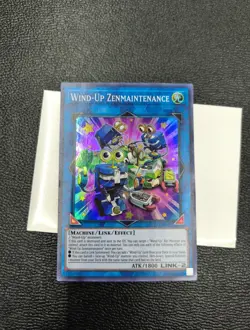 Wind-Up Zenmaintenance - FLOD-EN049 - Super Rare 1st Edition Yugioh DMG On Rear - Image 1