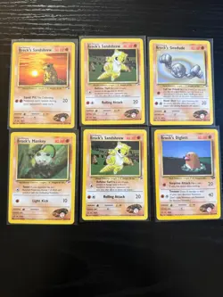 Vintage Pokemon Brock Card Lot WOTC Gym Heroes Challenge Sandshrew Geodude Digle - Image 1
