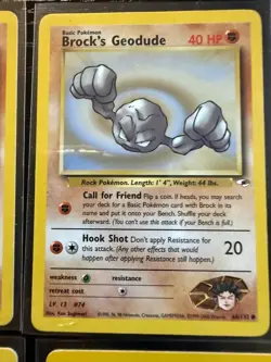 Vintage Pokemon Brock Card Lot WOTC Gym Heroes Challenge Sandshrew Geodude Digle - Image 3
