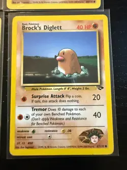 Vintage Pokemon Brock Card Lot WOTC Gym Heroes Challenge Sandshrew Geodude Digle - Image 4