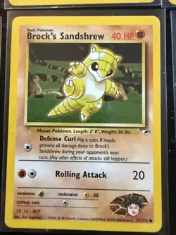 Vintage Pokemon Brock Card Lot WOTC Gym Heroes Challenge Sandshrew Geodude Digle - Image 5